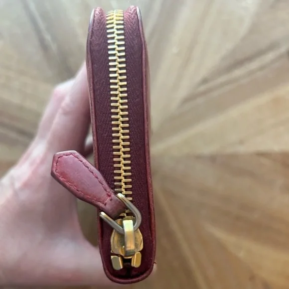 PRADA // Light Red Leather Continental Wallet - Picture 8 of 11